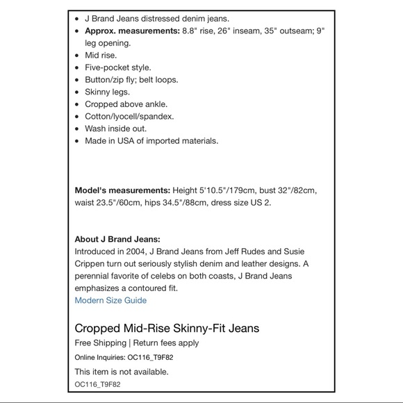 J Brand Mid-Rise Cropped Skinny Troublemaker Jeans - Picture 4 of 8